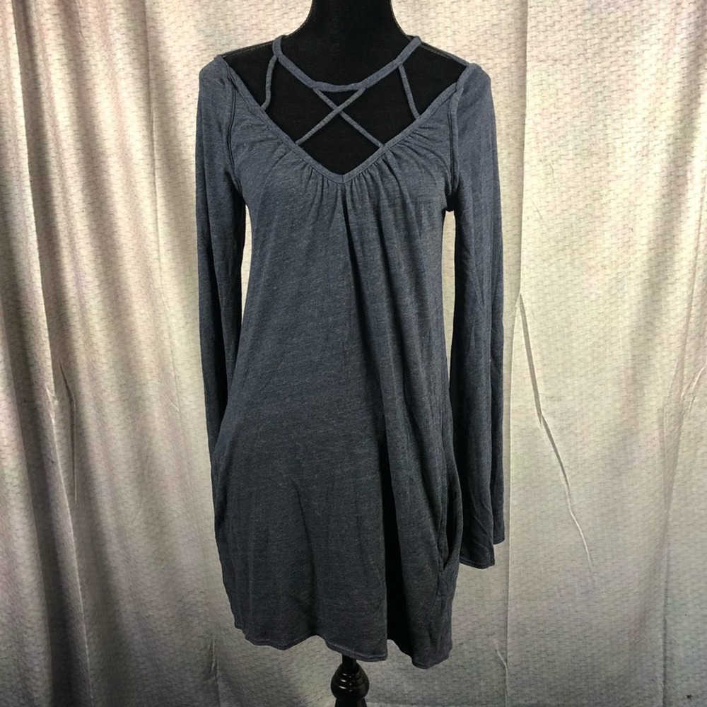 Chaser Long Sleeve Jersey Blue Mini Dress M NWT